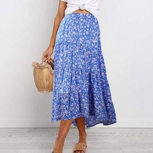 Pretty Garden High Low Midi skirt size small